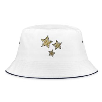 STAR. STARS. STAR. FEAST. ANNIVERSARY. CHRISTMAS - Bucket Hat - white/navy - Front