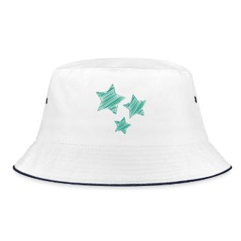 STAR. STARS. STAR. FEAST. ANNIVERSARY. CHRISTMAS - Bucket Hat - white/navy - Front