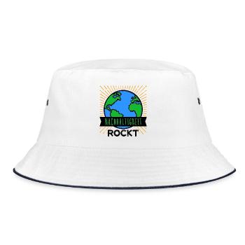 Nachhaltigkeit Mutter Erde Umwelt Statement Planet - Bucket Hat - Weiß/Navy - Vorne