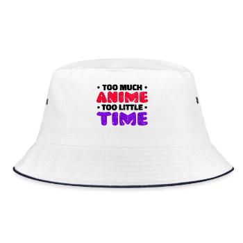 Anime Statement Trickfilm Manga Comic Mangastyle - Bucket Hat - Weiß/Navy - Vorne