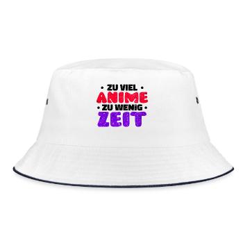 Japan Manga Anime Statement Comic Animation - Bucket Hat - Weiß/Navy - Vorne