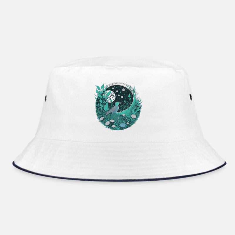 Vogel mit Mond Bucket Hat