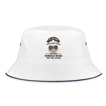 Ich bin eine Tischtennis Mama - Bucket Hat - Weiß/Navy - Vorne