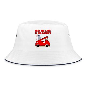 Drittklässler Feuerwehr - Grundschule 3. Klasse - Bucket Hat - Weiß/Navy - Vorne