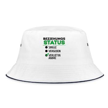 Mangastyle Animation Anime Statement Manga Japan - Bucket Hat - Weiß/Navy - Vorne