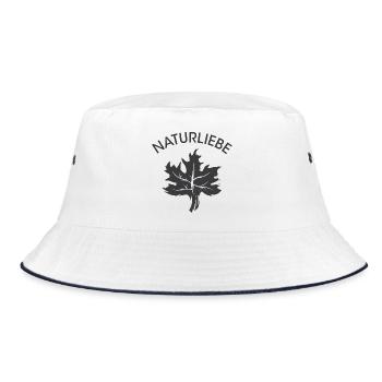 Naturliebe Blatt Naturschutz Symbol Logo Icon - Bucket Hat - Weiß/Navy - Vorne