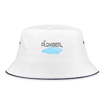 Plumber - Bucket Hat - white/navy - Front