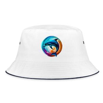 Dolphin - Bucket Hat - white/navy - Front