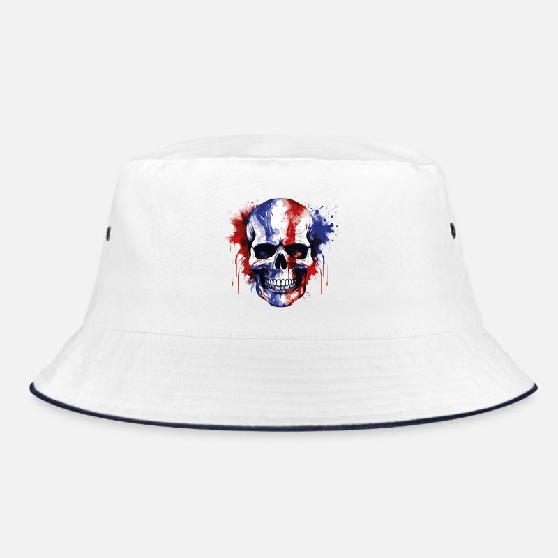 Totenkopf im Trikolore Splash Bucket Hat