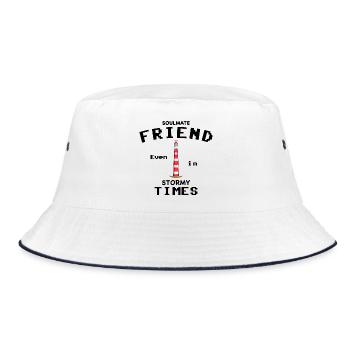 Soulmate, Boyfriend / Girlfriend, Thank You - Bucket Hat - white/navy - Front