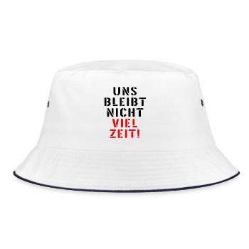 LEBENSZEIT DRINGLICHKEIT ZEIT SPRÜCHE - Bucket Hat - Weiß/Navy - Vorne
