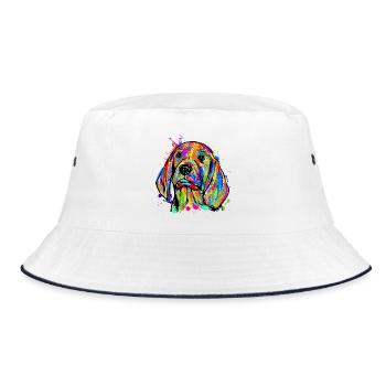 Favorite Animal Pets Dog Cuddly Pet Pet - Bucket Hat - white/navy - Front