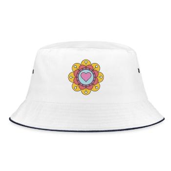 Fleur bohème hippie funky mignonne - Bob - blanc/marine - Devant