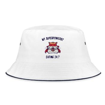 Haustiere Hamster Statement Lieblingstier Tiere - Bucket Hat - Weiß/Navy - Vorne