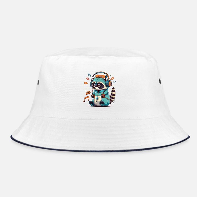 Waschbär DJ Kapuzenpullover in Aqua Neon Bucket Hat