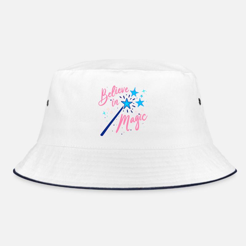 Believe in Magic - Bucket Hat - Weiß/Navy