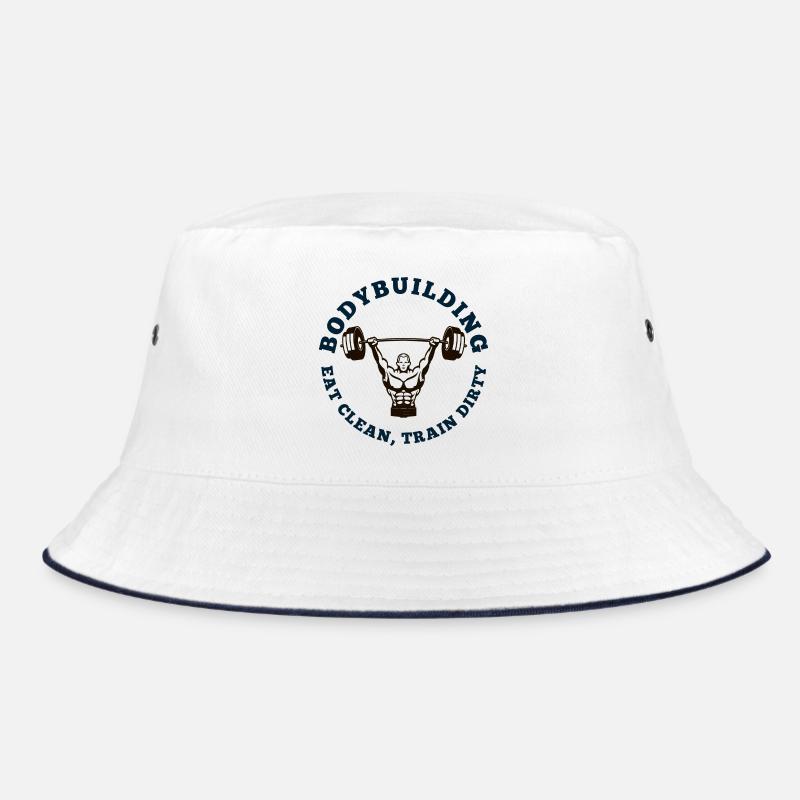 Bodybuilding Circle Lifter Emblem Bucket Hat