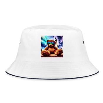 Teddy in Berlin II - Bucket Hat - Weiß/Navy - Vorne