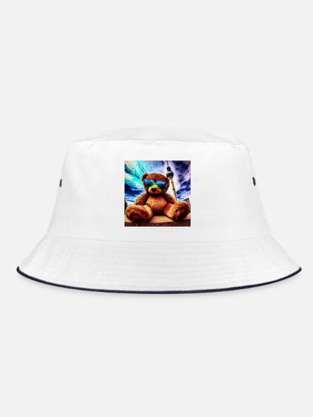 Teddy in Berlin II - Bucket Hat - Weiß/Navy - Vorne