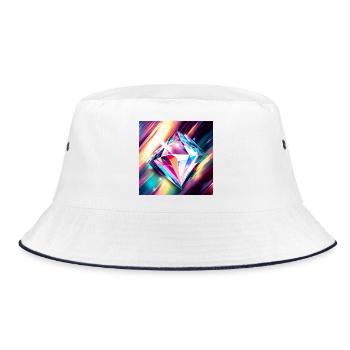Diamant - Bucket Hat - Weiß/Navy - Vorne