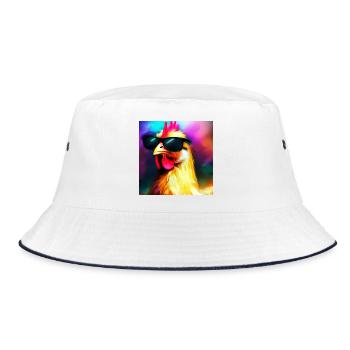 Fancy Chicken IV - Bucket Hat - Weiß/Navy - Vorne