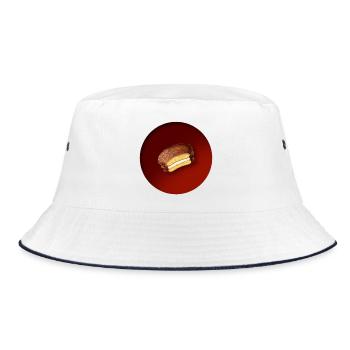 a delicious biscuit with chocolate - Bucket Hat - white/navy - Front