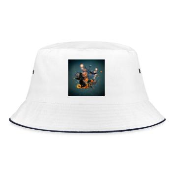 Cute and fun halloween design - Bucket Hat - white/navy - Front
