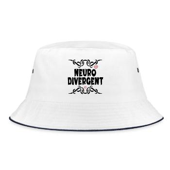 NEURODIVERGENT - Neurodiversität - Bucket Hat - Weiß/Navy - Vorne