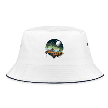 Alien Planet Space Sci Fi Shirt - Bucket Hat - white/navy - Front
