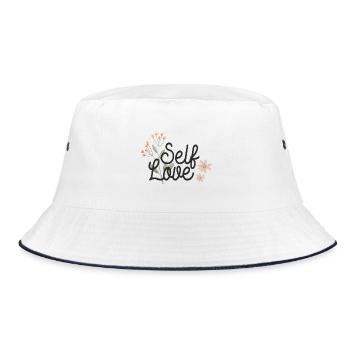 Self Love - Bucket Hat - white/navy - Front