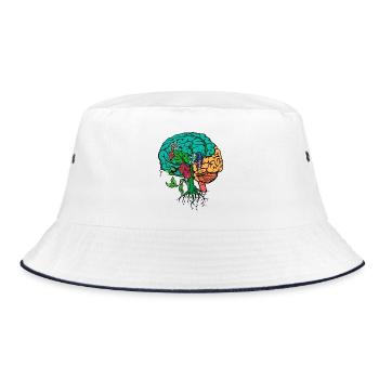Baum Umwelt Erde Umweltschutz Umweltschützer - Bucket Hat - Weiß/Navy - Vorne