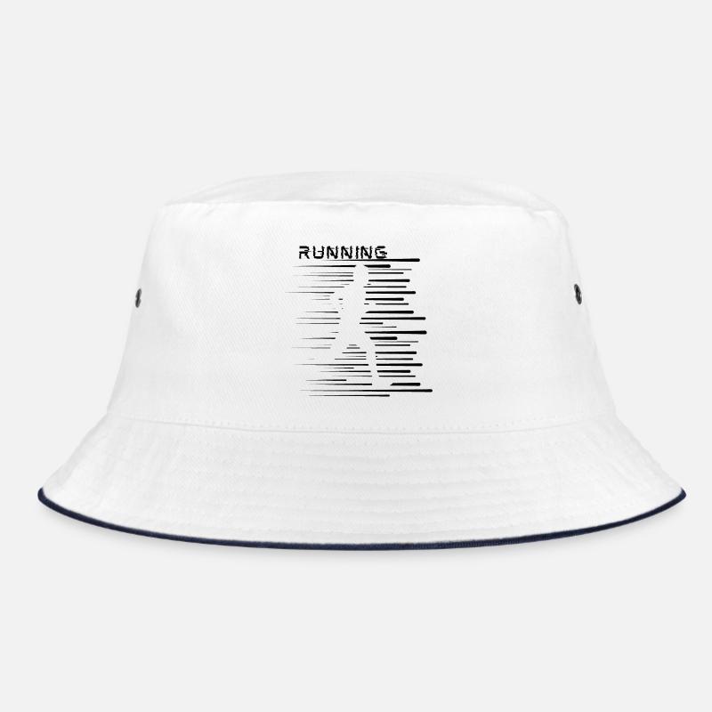 Running, easy, active, running, cool stripes - Bucket Hat - white/navy
