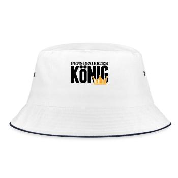 Ruhestand Statement Pensionär Auszeit Abschied - Bucket Hat - Weiß/Navy - Vorne