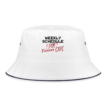 Lebensabend Statement Ruhestand Freiheit Senior - Bucket Hat - Weiß/Navy - Vorne