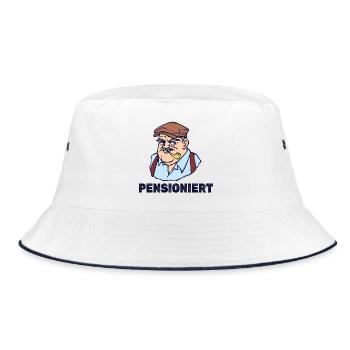Abschied Senior Ruhestand Lebensabend Rente Spruch - Bucket Hat - Weiß/Navy - Vorne