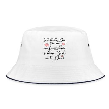 UNFASSBARE DANKBARKEIT ZEIT MIR DIR SPRÜCHE - Bucket Hat - Weiß/Navy - Vorne