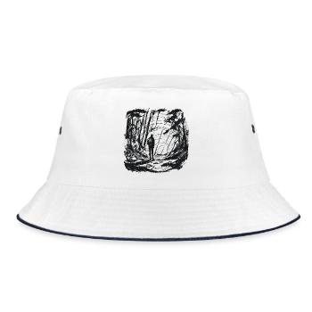 Let's go somewhere - Bucket Hat - white/navy - Front