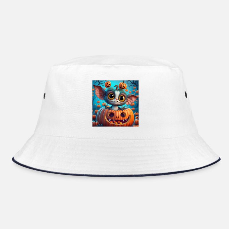 Little Halloween Creature in Pumpkin Bucket Hat