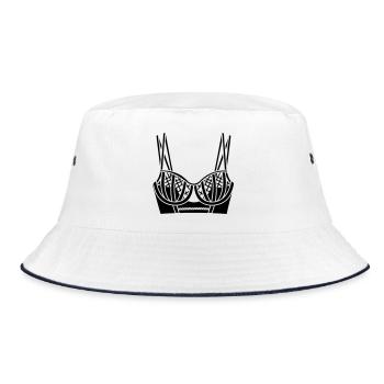 Bra lingerie logo for store or seller - Bucket Hat - white/navy - Front