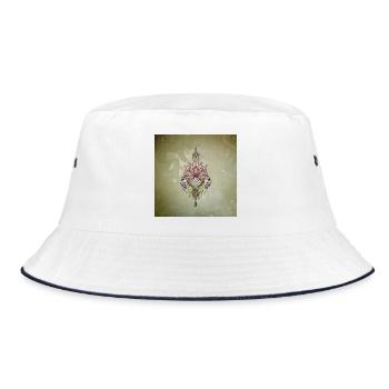 Lotus flower symbol fantasy line art flora - Bucket Hat - white/navy - Front