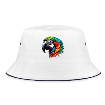 Parrot Macaw - Bucket Hat - white/navy - Front