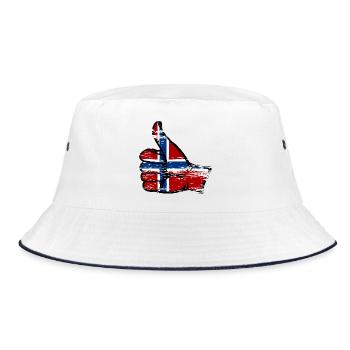 Norway flag all clear symbol used - Bucket Hat - white/navy - Front