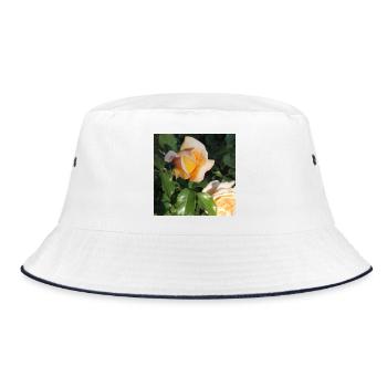 Delicate rosebud - Bucket Hat - white/navy - Front