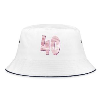 ZAHL 40 VIERZIG - VIERZIGJÄHRIGE GEBURTSTAG - Bucket Hat - Weiß/Navy - Vorne