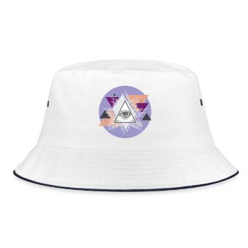 Oeil triangulaire géométrique avec auras - Bob - blanc/marine - Devant