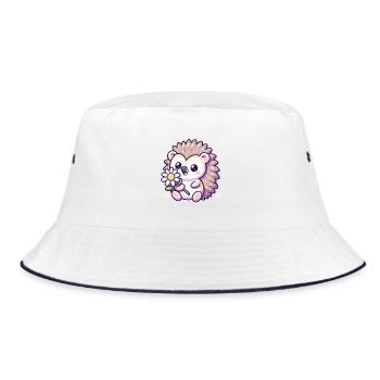 Igel Cindy - Bucket Hat - Weiß/Navy - Vorne