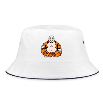 Humorous Buddha - Bucket Hat - white/navy - Front