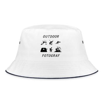 Outdoor Fotograf - Bucket Hat - Weiß/Navy - Vorne