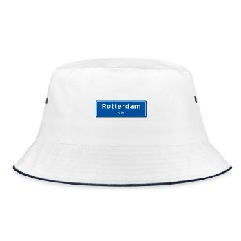 Rotterdam 010 place name sign - Bucket Hat - white/navy - Front