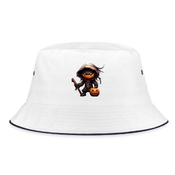 Pumpkin Ninja - Bucket Hat - white/navy - Front